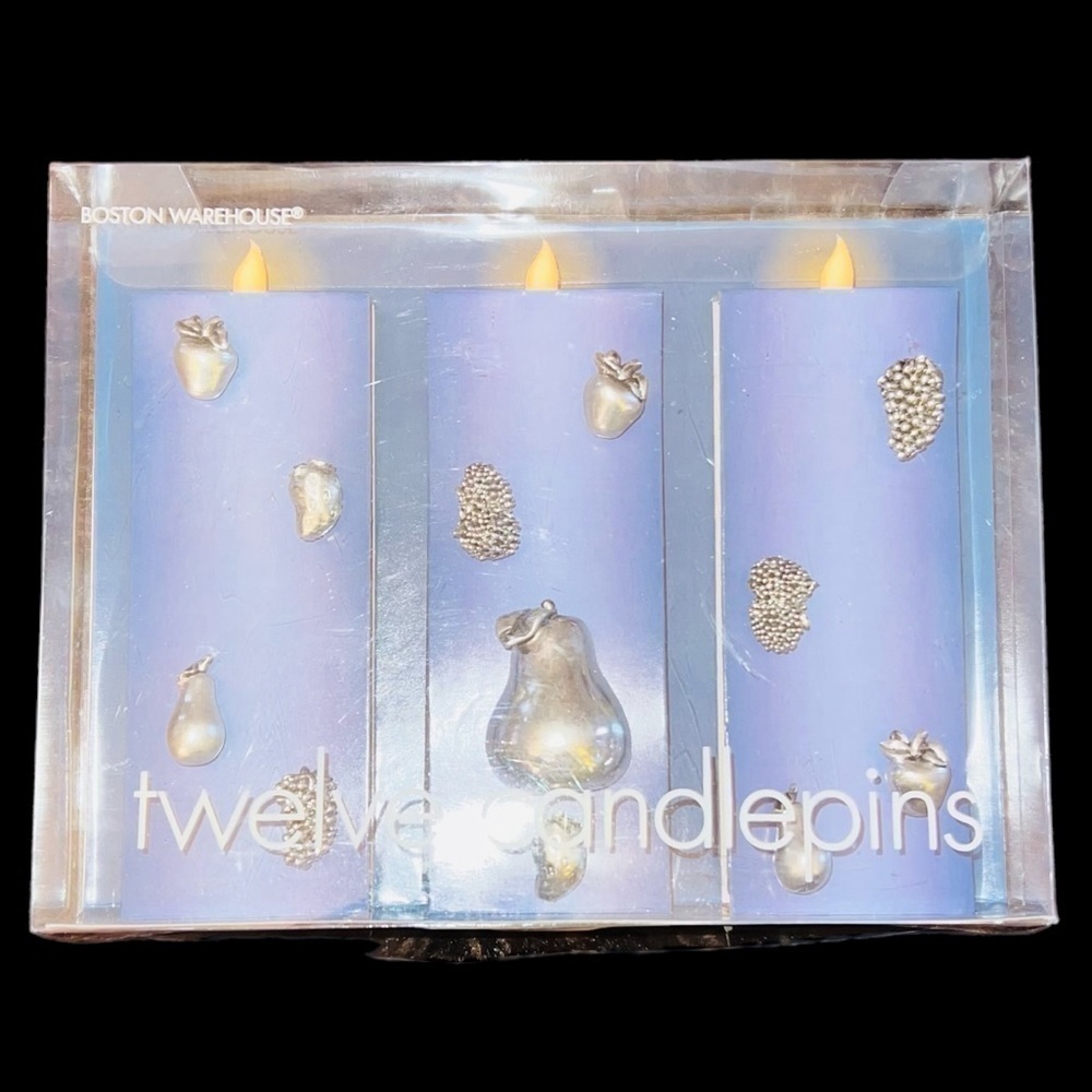 NEW VINTAGE BOSTON WAREHOUSE SET OF 12 CANDLE PINS